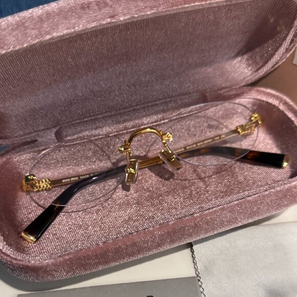 Miu Miu Rimless Gold Minimalist Eyeglasses Luxury Designer Frame main image 9